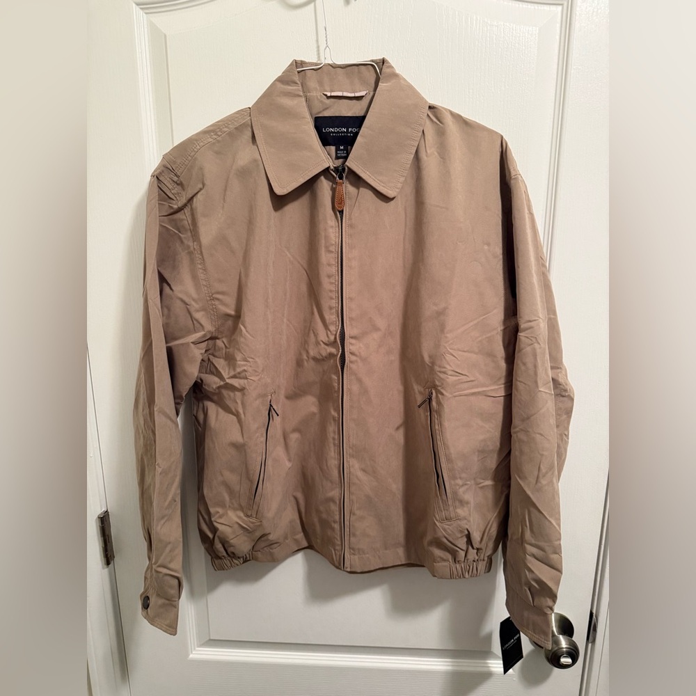 London Fog Auburn Lightweight Men's Tan Zip-Front Jacket - Size M NWT